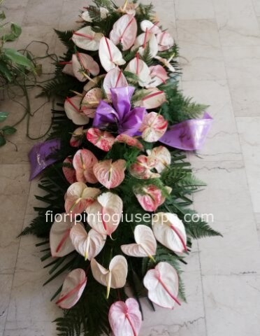 copribara funebre con orchidee